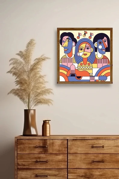 Modern Ahşap Çerçeveli Tablo 42 x 42 - Resim 2