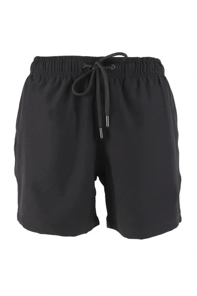 Erkek Deniz Şortu Cepli Pamuklu Polyester Su Yitici Özellik Tahriş Etmeyen Astar Siyah BS-224 - Resim 2