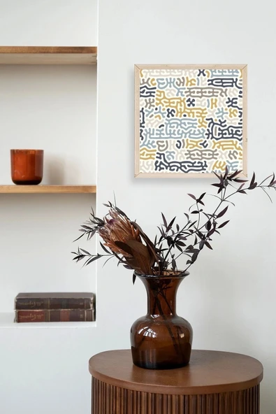 Soyut Ahşap Çerçeveli Tablo 50 x 50 - Resim 3