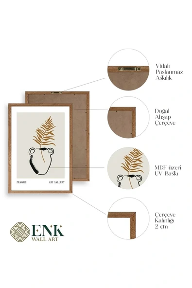 Vazo Ahşap Çerçeveli Tablo 50 x 70 - Resim 4
