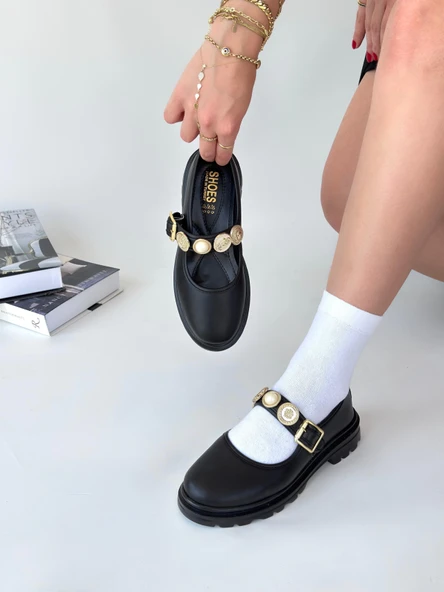 Okira Siyah Cilt Oxford Ayakkabı ürün görseli 1