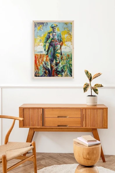 Atatürk Ahşap Çerçeveli Tablo 23 x 30 - Resim 2