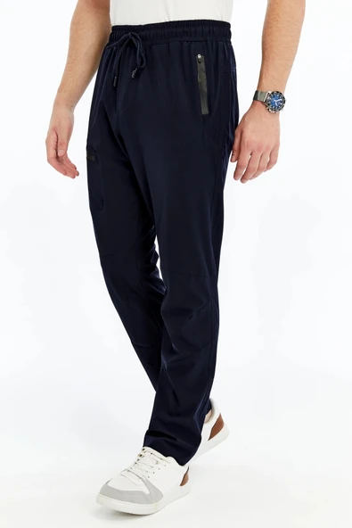 Erkek Eşofman Altı Fermuarlı Cep Paraşüt Kumaş Lacivert - Resim 3