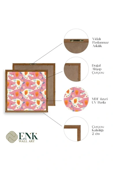 Kuş Ahşap Çerçeveli Tablo 50 x 50 - Resim 4