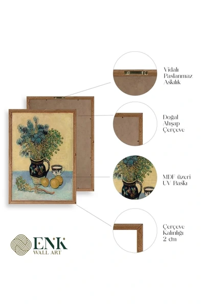 Ünlü Tablolar Üçlü Ahşap Çerçeveli Tablo 50 x 70 - Resim 4