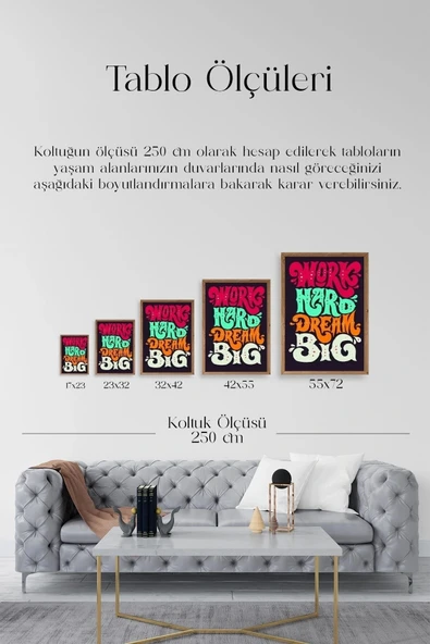 Motto Ahşap Çerçeveli Tablo 50 x 70 - Resim 5