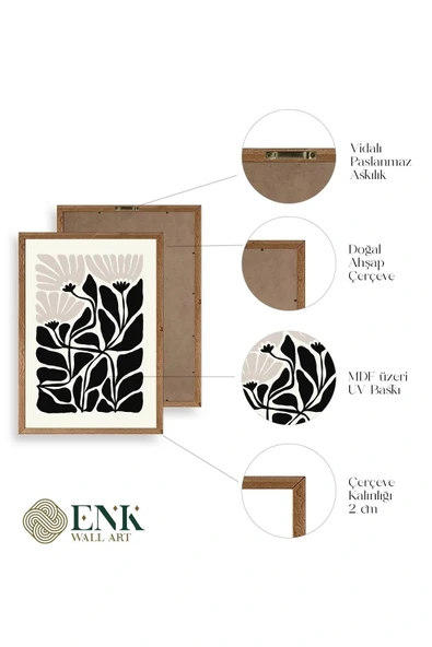 Çiçek Ahşap Çerçeveli Tablo 30 x 42 - Resim 4