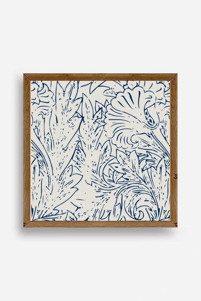 Yaprak Ahşap Çerçeveli Tablo 50 x 50 ürün görseli 1