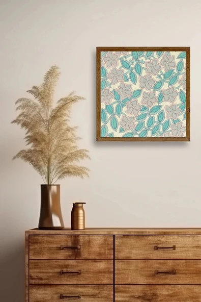 Çiçek Ahşap Çerçeveli Tablo 42 x 42 - Resim 2