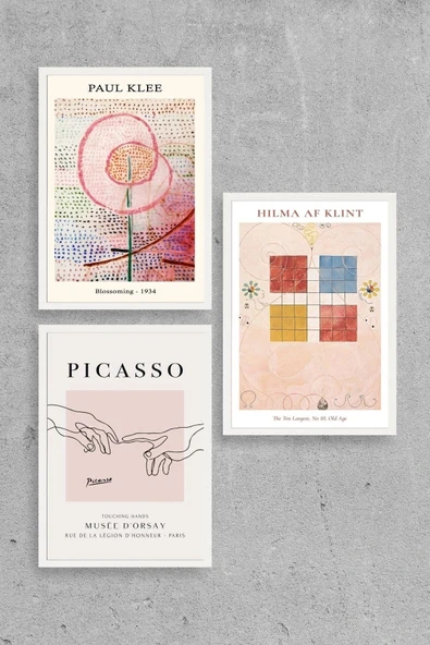 Ünlü Tablolar Üçlü Ahşap Çerçeveli Tablo 30 x 40 ürün görseli 1