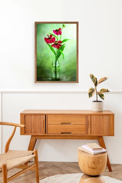 Çiçekler Ahşap Çerçeveli Tablo 23 x 30 - Resim 3