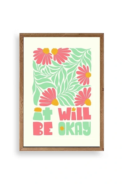 Motto Ahşap Çerçeveli Tablo 30 x 42 ürün görseli 1