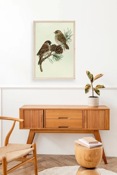 Kuş Ahşap Çerçeveli Tablo 30 x 42 - Resim 3