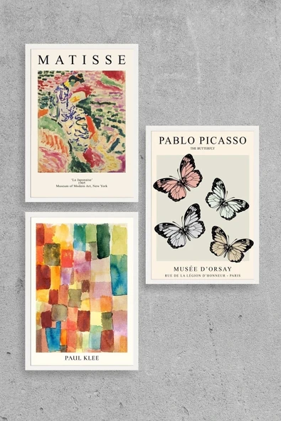 Matisse Üçlü Ahşap Çerçeveli Tablo 23 x 30 ürün görseli 1