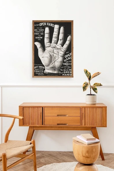 Avuç Okuma Rehberi Ahşap Çerçeveli Tablo 23 x 30 - Resim 3