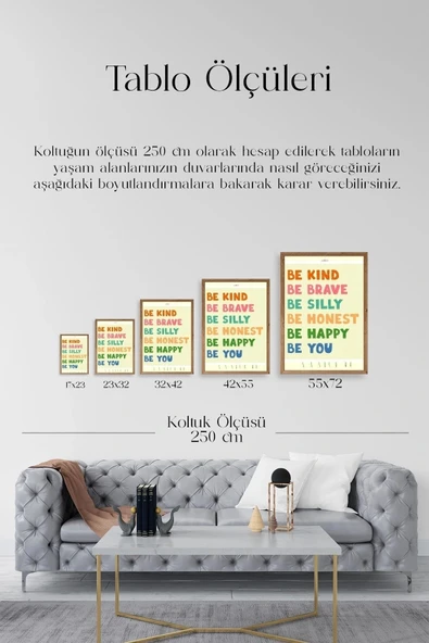 Motto Ahşap Çerçeveli Tablo 50 x 70 - Resim 5