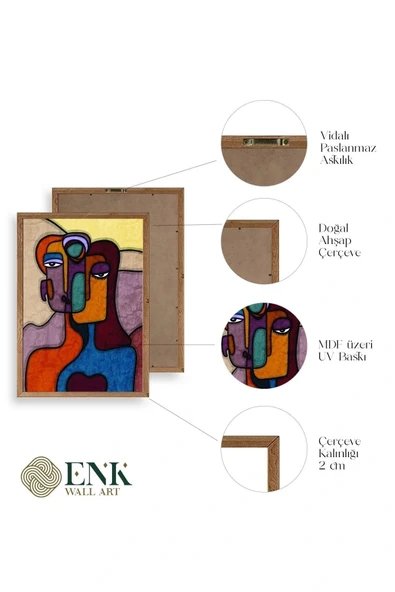 Soyut Kadın Ahşap Çerçeveli Tablo 30 x 42 - Resim 4