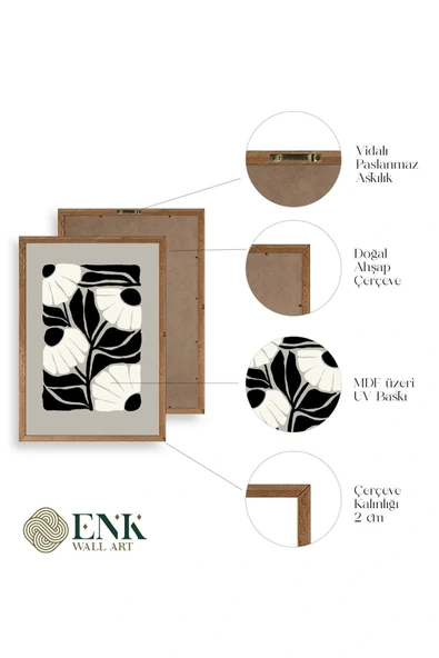 Çiçek Ahşap Çerçeveli Tablo 23 x 30 - Resim 4