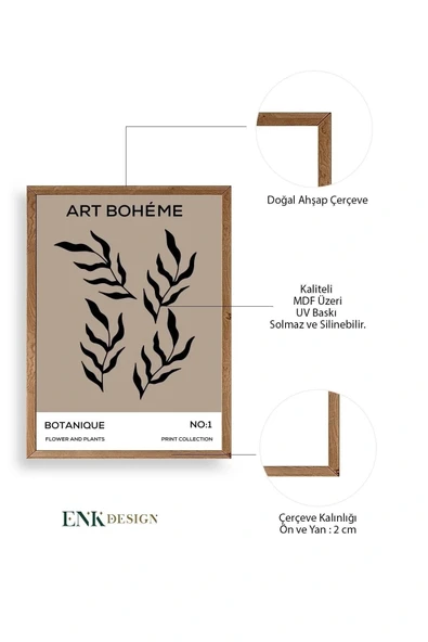 Art Boheme Ahşap Çerçeveli Tablo 23 x 30 - Resim 4