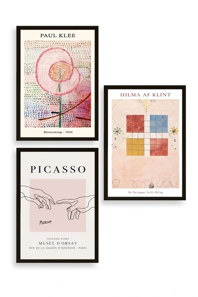 Ünlü Tablolar Üçlü Ahşap Çerçeveli Tablo 50 x 70 ürün görseli 1