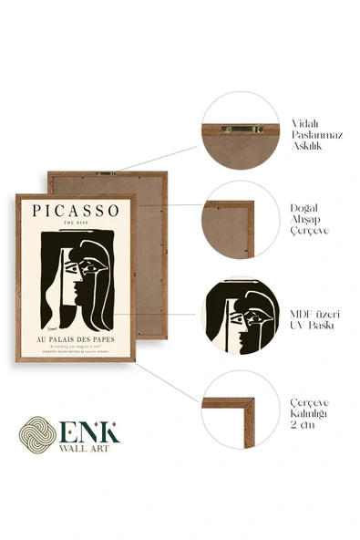 Picasso Ahşap Çerçeveli Tablo 50 x 70 - Resim 4