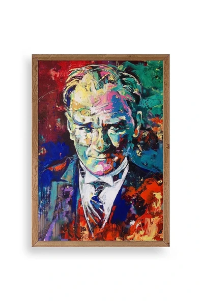 Atatürk Ahşap Çerçeveli Tablo 30 x 42 ürün görseli 1