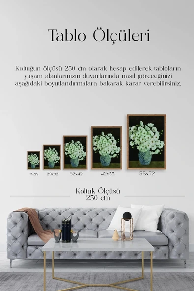Çiçekler Ahşap Çerçeveli Tablo 23 x 30 - Resim 5