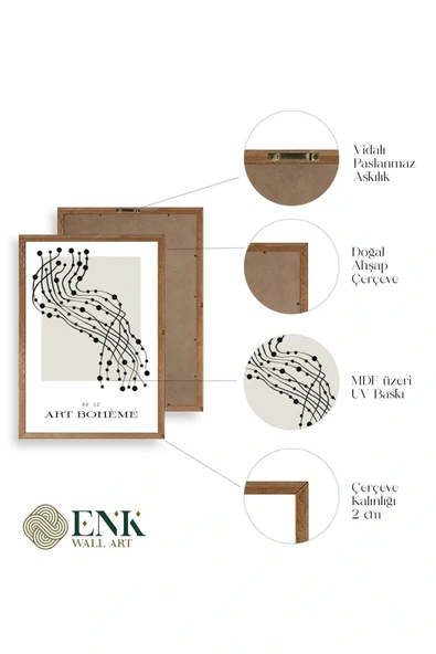 Soyut Ahşap Çerçeveli Tablo 23 x 30 - Resim 4