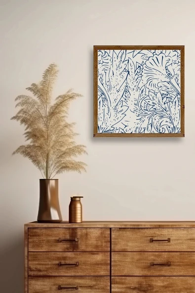 Yaprak Ahşap Çerçeveli Tablo 50 x 50 - Resim 2