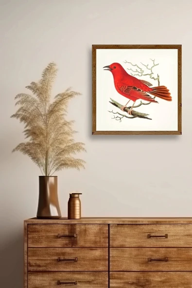 Kuş Ahşap Çerçeveli Tablo 42 x 42 - Resim 2