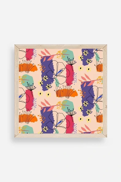 Modern Ahşap Çerçeveli Tablo 50 x 50 ürün görseli 1