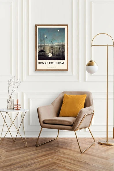 Henri Rousseau Ahşap Çerçeveli Tablo 30 x 42 - Resim 2