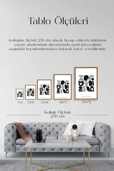 Soyut Ahşap Çerçeveli Tablo 50 x 70 - Resim 5