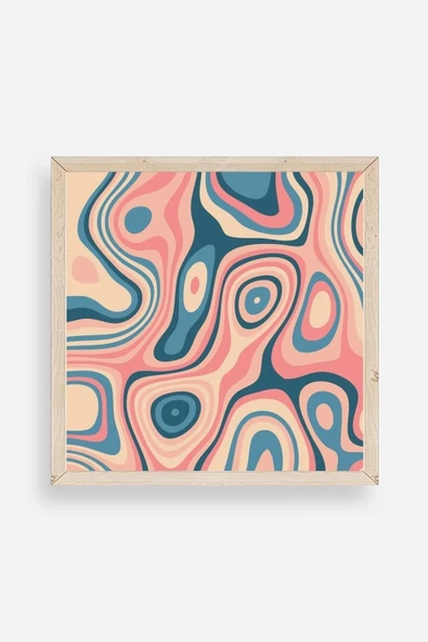 Soyut Ahşap Çerçeveli Tablo 50 x 50 ürün görseli 1