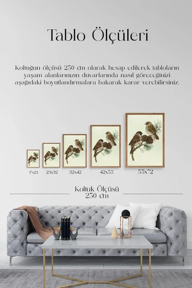 Kuş Ahşap Çerçeveli Tablo 30 x 42 - Resim 5