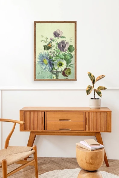 Çiçekler Ahşap Çerçeveli Tablo 30 x 42 - Resim 3