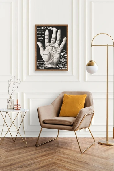 Avuç Okuma Rehberi Ahşap Çerçeveli Tablo 23 x 30 - Resim 2