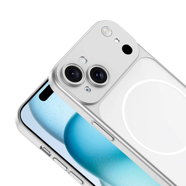 iPhone 14 Kılıf M-Safe Şarj Özellikli Kamera Korumalı Spark Kılıf - Resim 6