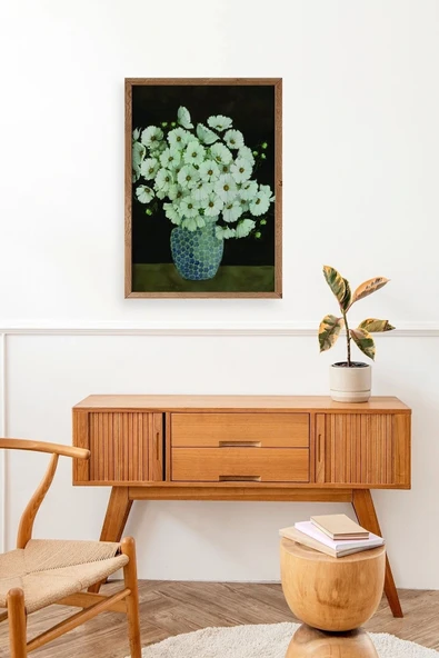 Çiçekler Ahşap Çerçeveli Tablo 23 x 30 - Resim 3