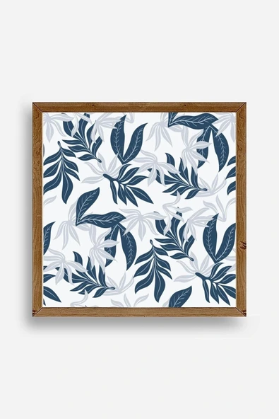 Yaprak Ahşap Çerçeveli Tablo 50 x 50 ürün görseli 1