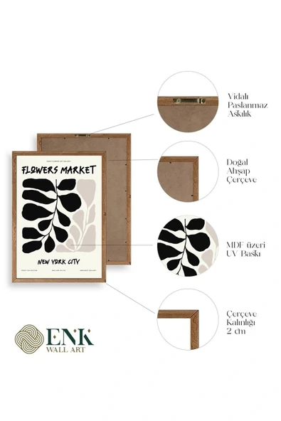 Yaprak Ahşap Çerçeveli Tablo 30 x 42 - Resim 4