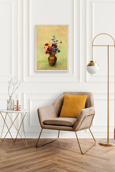 Vazoda Çiçek Ahşap Çerçeveli Tablo 50 x 70 - Resim 2