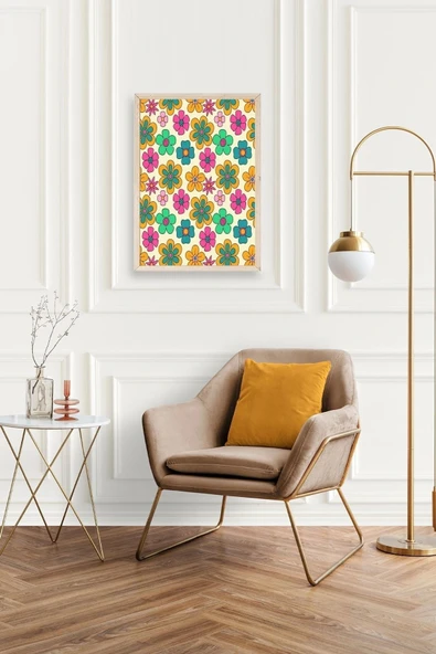 Çiçekler Ahşap Çerçeveli Tablo 23 x 30 - Resim 2