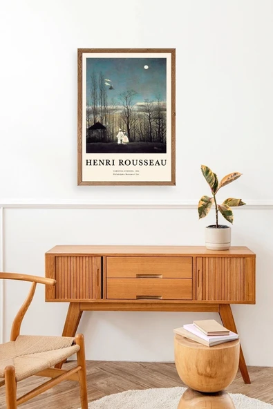 Henri Rousseau Ahşap Çerçeveli Tablo 30 x 42 - Resim 3