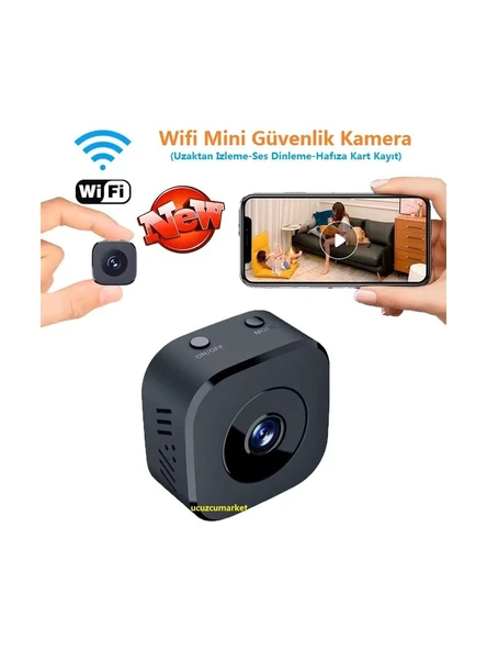 Wifi Mini Güvenlik Kamera (Uzaktan İzleme-Ses Dinleme-Hafıza Kart Kayıt) ürün görseli 1