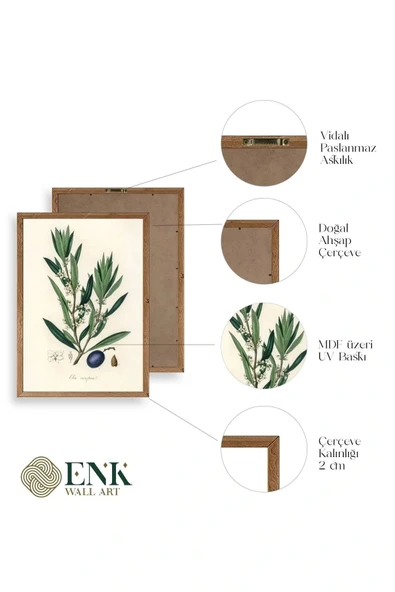 Yaprak Ahşap Çerçeveli Tablo 30 x 42 - Resim 4