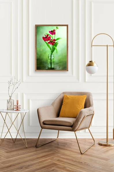 Çiçekler Ahşap Çerçeveli Tablo 23 x 30 - Resim 2