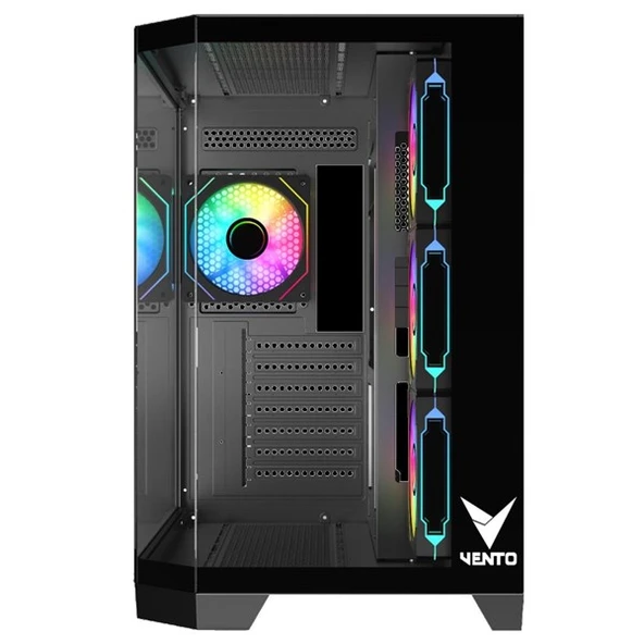 VENTO VG4204FA Panoramik Gaming Mid-Tower PC Kasası Siyah - Resim 2