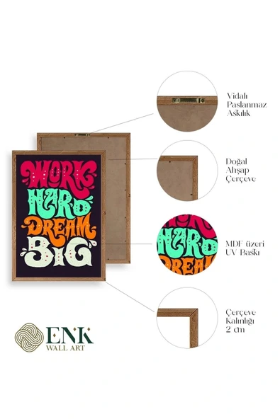 Motto Ahşap Çerçeveli Tablo 50 x 70 - Resim 4