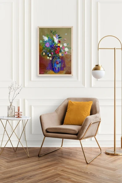 Çiçekler Ahşap Çerçeveli Tablo 50 x 70 - Resim 2